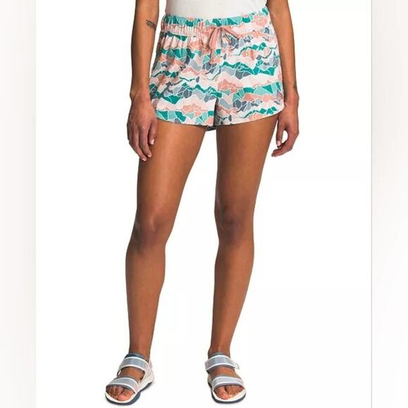 The North Face Printed Class V Shorts Porcelain Green Mountain Camo Print 3X - Picture 2 of 7